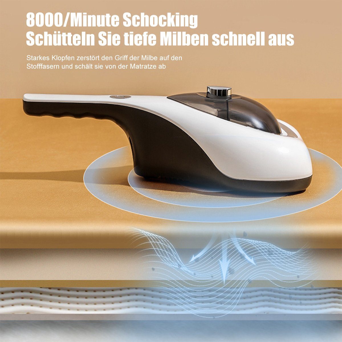Hikeren Matratzenreinigungsgerät Matratzenreinigungsgerät Milben-Handstaubsauger mit UV-C Sterilisation, Milbenentferner, UV-Milbenentferner