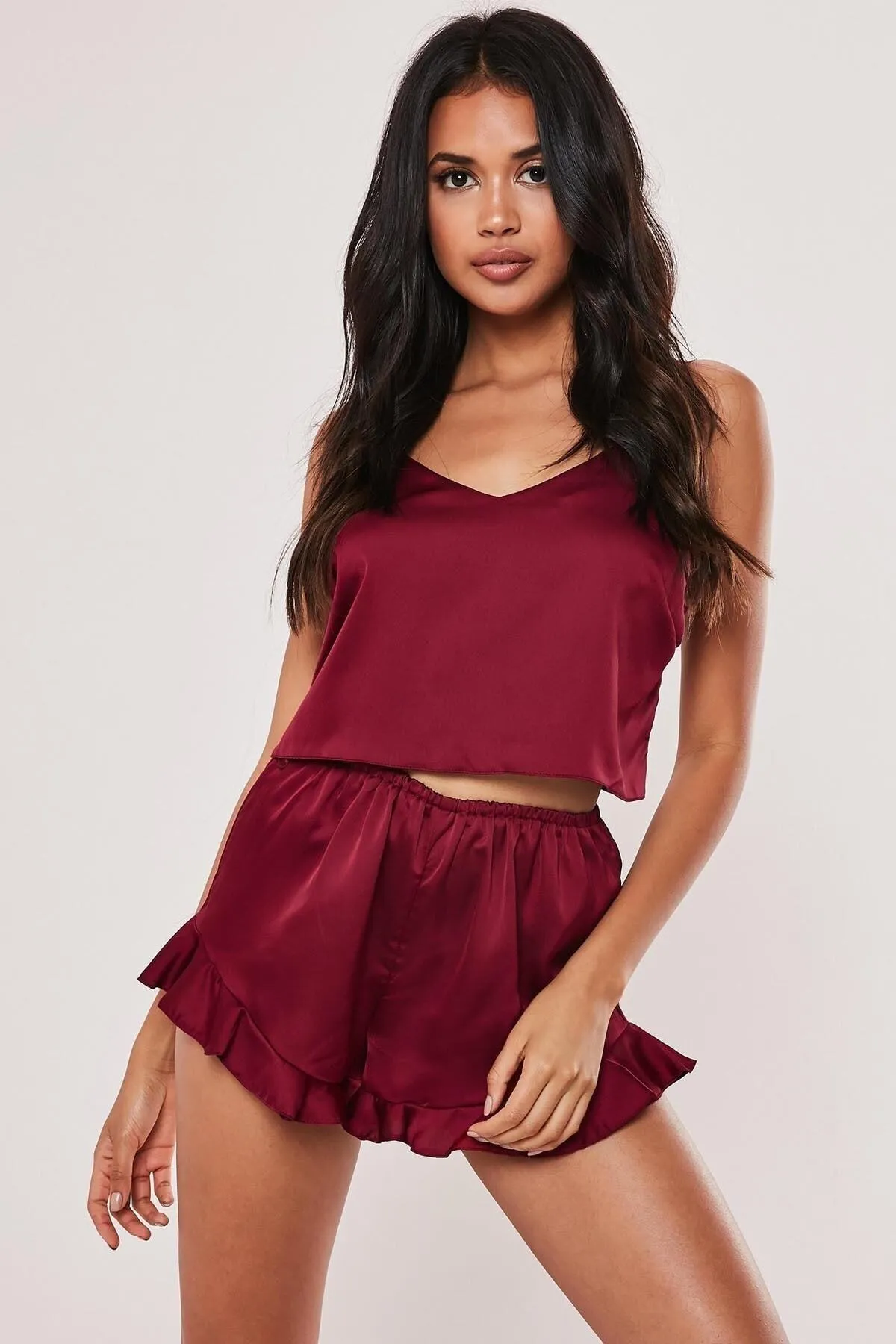 Merry See  Satin-Shorts-Set