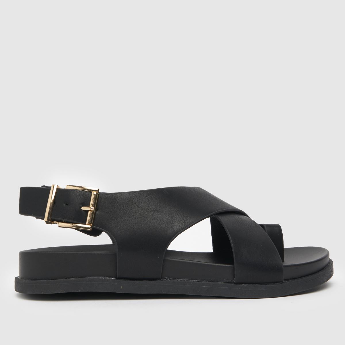 Schuh – Thalia – Svarta sandaler med tåögla och fotbädd