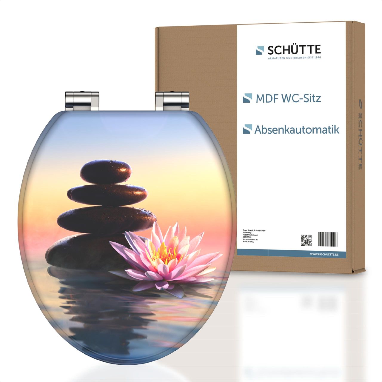 Schütte MDF WC Sitz SUNSET DREAM, Toilettendeckel mit Absenkautomatik, Holzkern