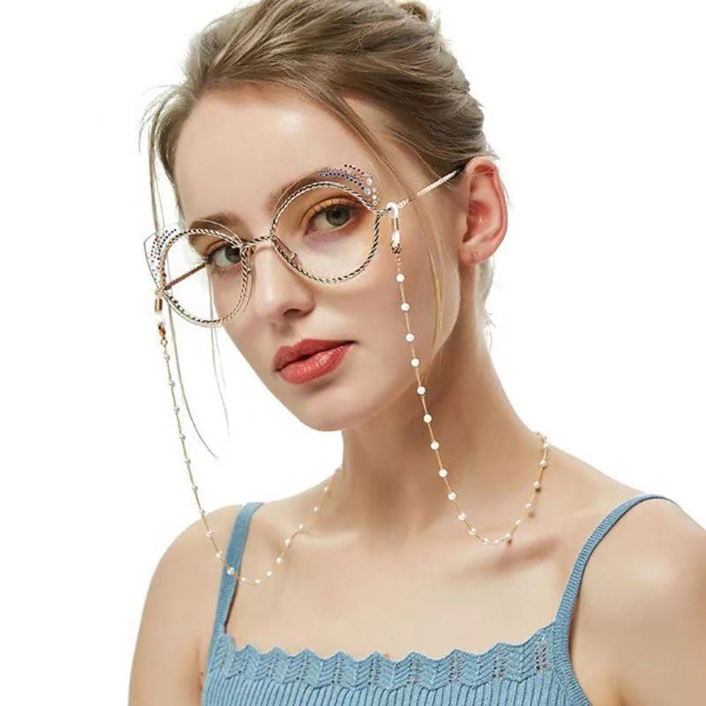 Sarfly Brillenkette Brillenketten Peral Gold Brillenkette, 70cm