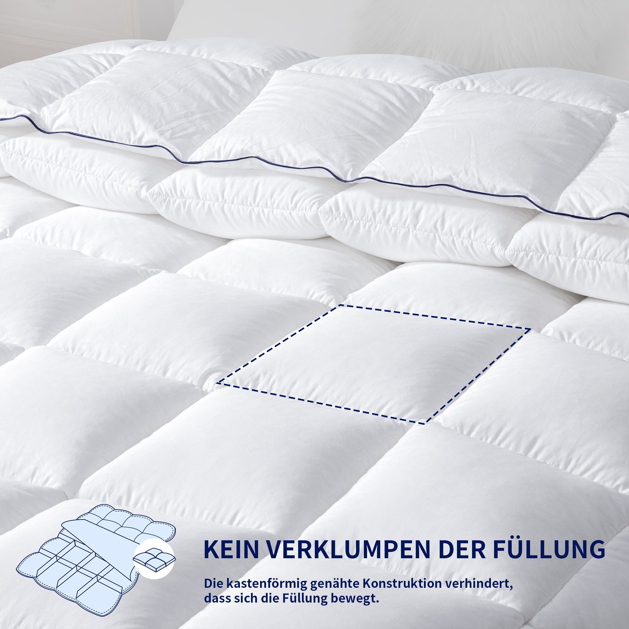 Microfaserbettdecke, Leichte Microfaserbettdecke, SUBRTEX, Füllung: 100% POLYESTER, Wohlige Wärme sorgt für angenehmen Schlaf.