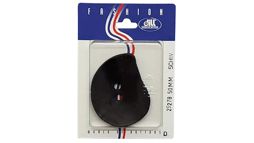 Dill 2-loch-Knopf oval mit Struktur Ø 50mm schwarz schwarz
