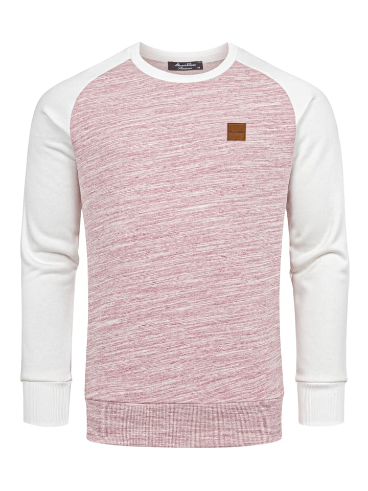 Amaci&Sons Pullover mit Rundhalsausschnitt ELGIN in Bordeaux/Weiß günstig kaufen