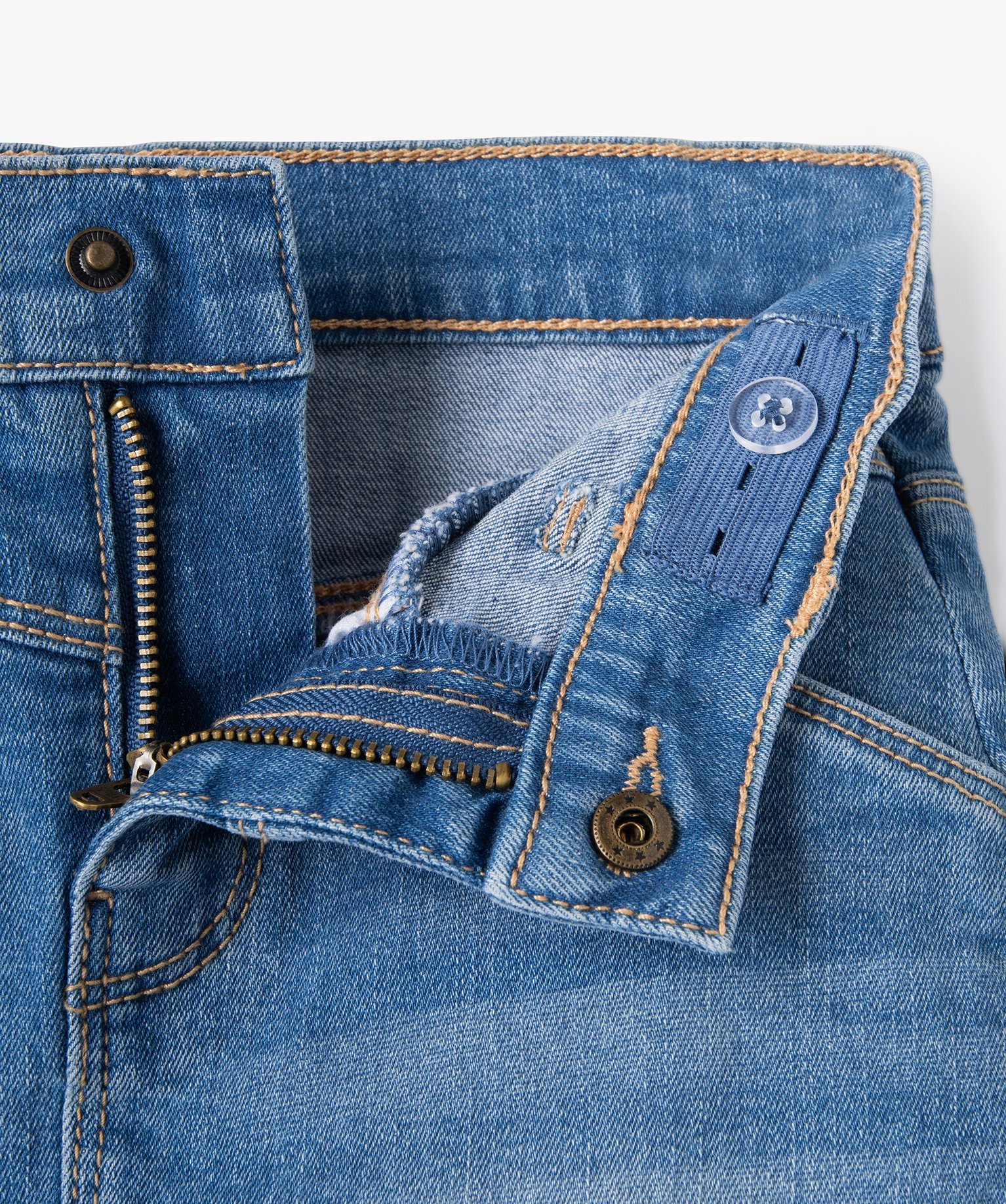Jupe en jean fille avec jeu de surpiqres stone | GEMO