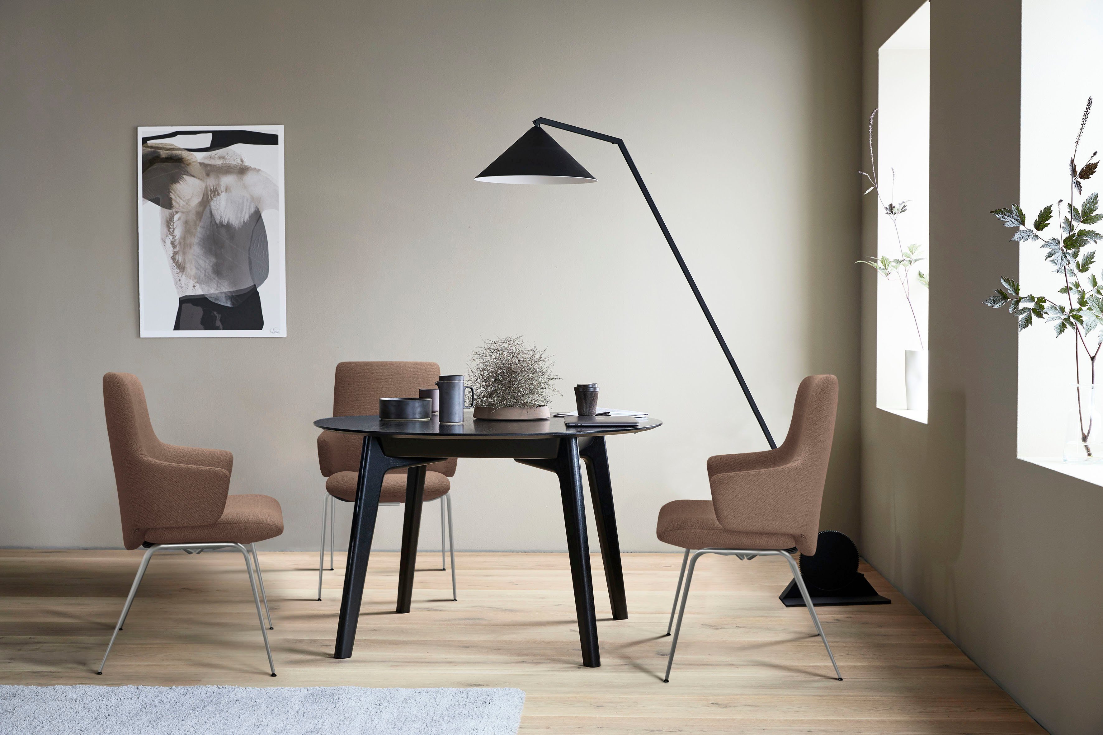 Stressless® Polsterstuhl Laurel, Low Back mit Armlehne, Größe L, mit Beinen aus Stahl in Schwarz matt