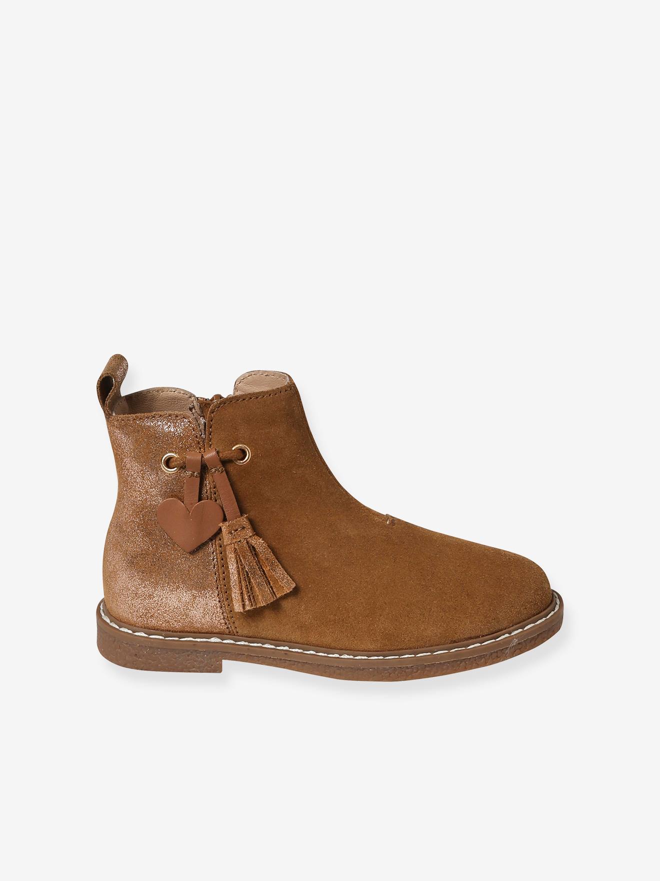 Vertbaudet Mädchen Boots mit Anziehtrick - camel