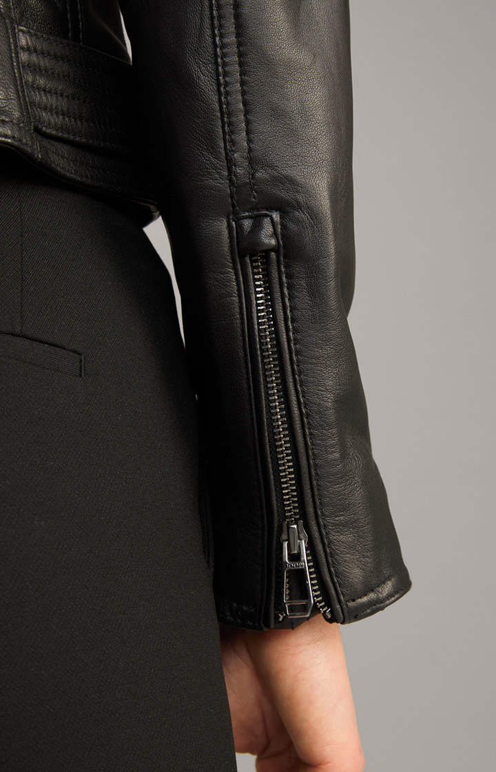 Biker-Lederjacke in Schwarz