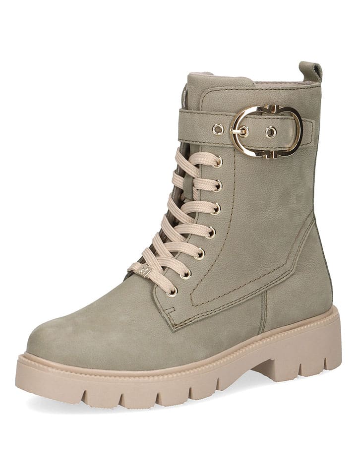 Caprice Leder-Boots in Khaki günstig kaufen