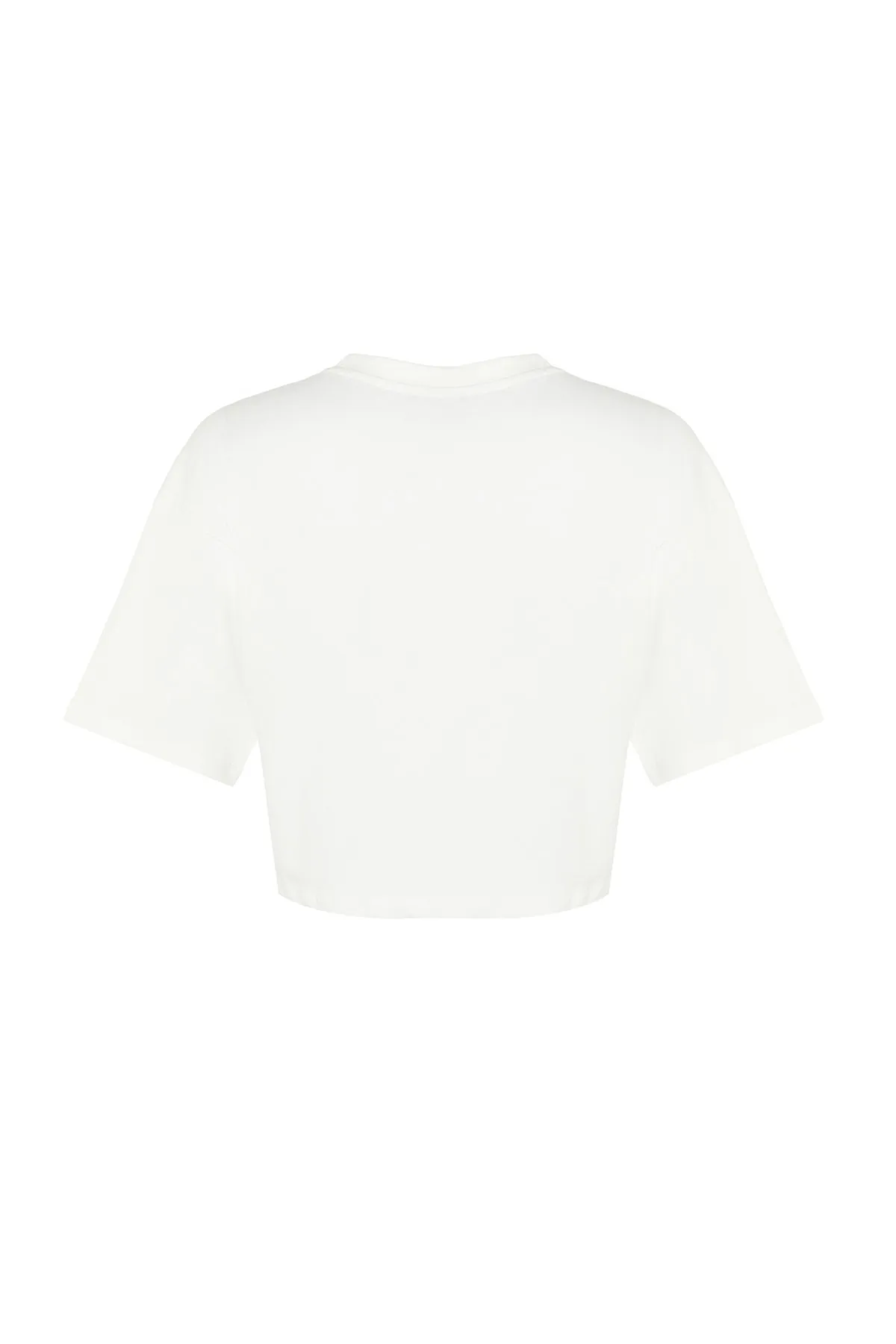 Trendyol Collection  Hochwertiges, kurz geschnittenes Strick-T-Shirt aus 100 % ecrufarbener Baumwolle TWOSS23TS00038