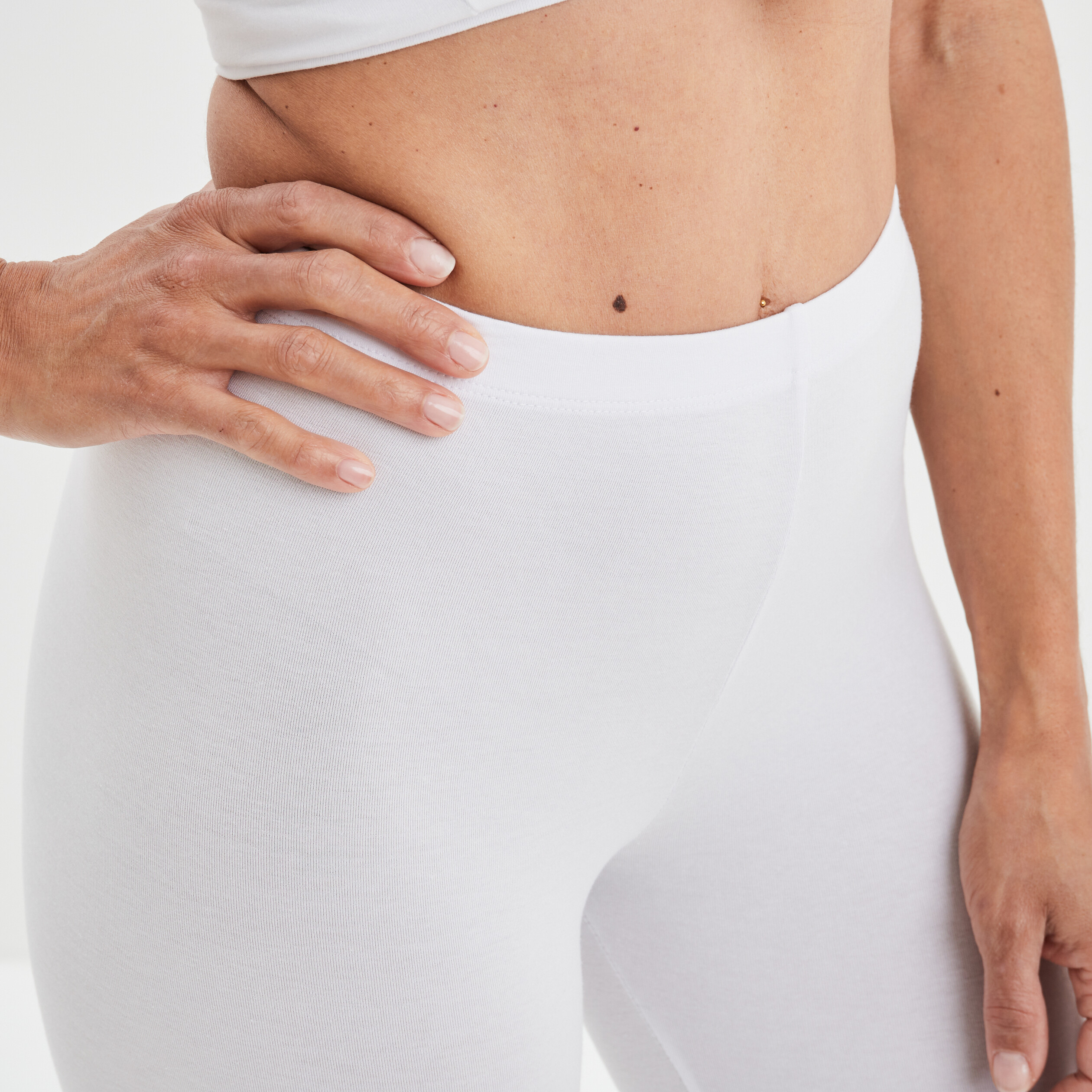 Legging élastiqué 7 8ème blanc femme | La Halle