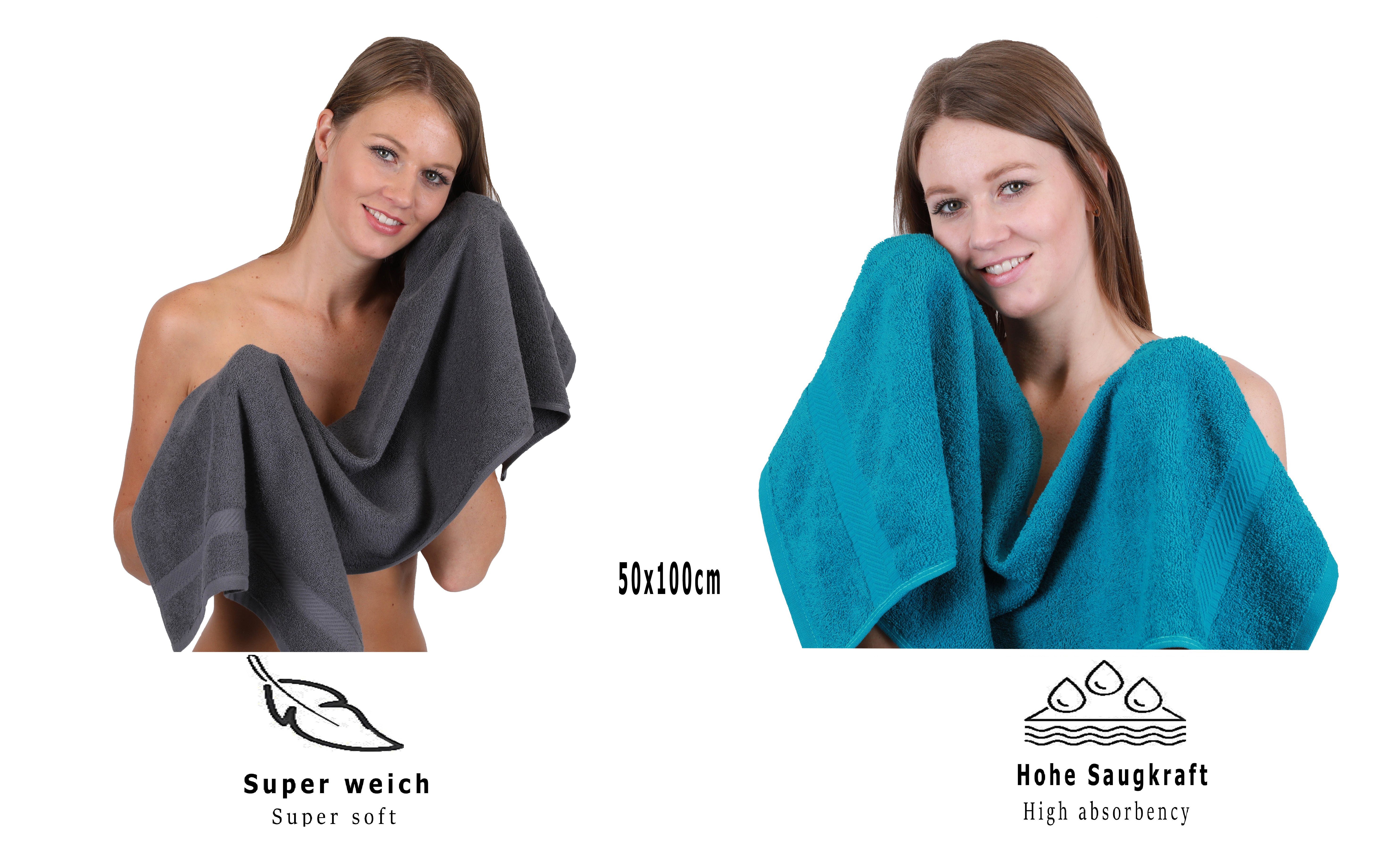Betz Handtuch Set Palermo 6er 2x Liegetücher 70x140 cm 4x Handtücher 50x100 cm, 100% Baumwolle