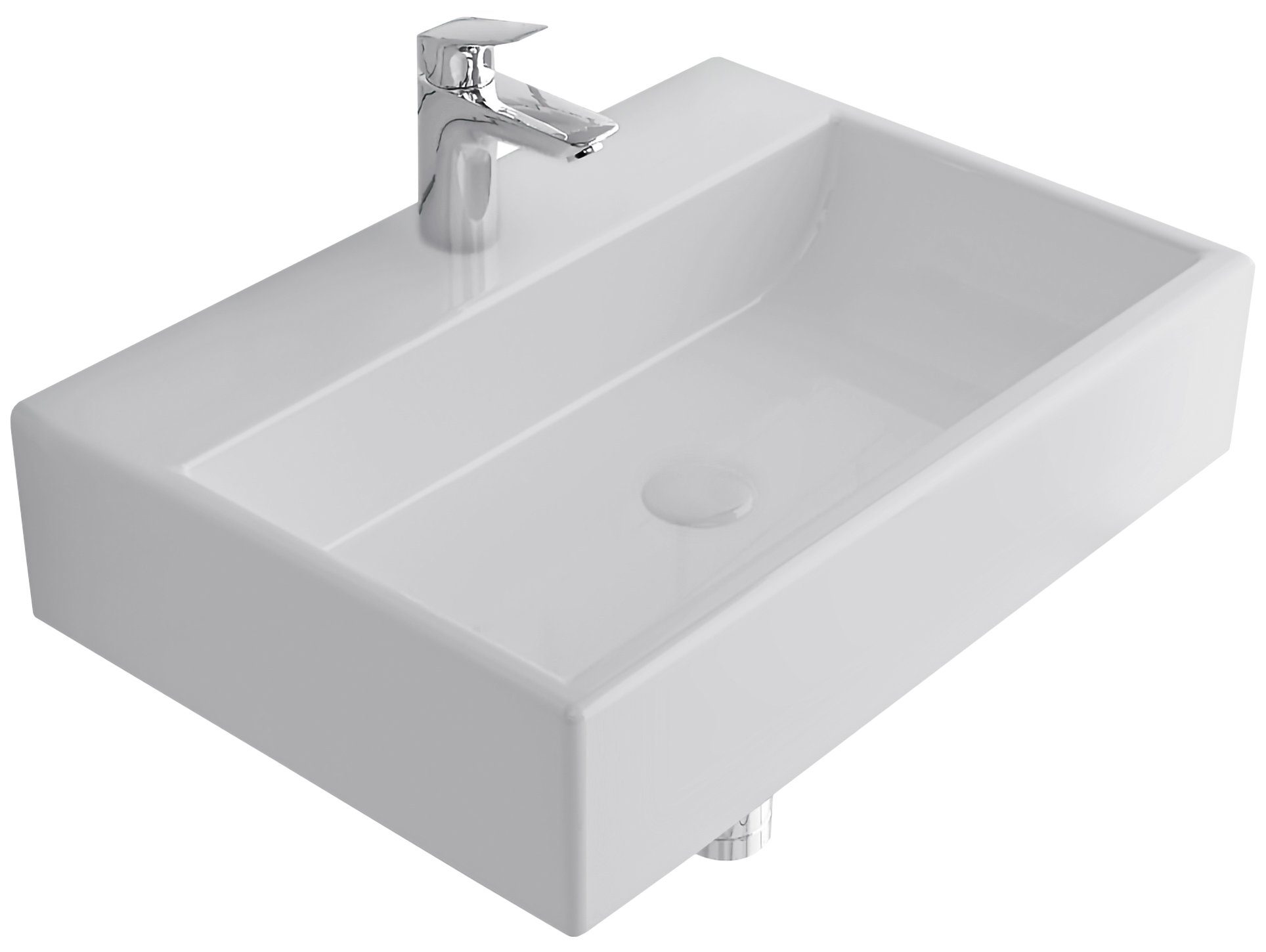 Alpenberger Waschbecken - Keramik Aufsatzwaschbecken & Hängewaschbecken - Eleganter Waschplatz (1-tlg. Set, 1-St., Handwaschbecken Badezimmer), Aufsatzbecken schmutzabweisend & hygienisch mit Nano beschichtet
