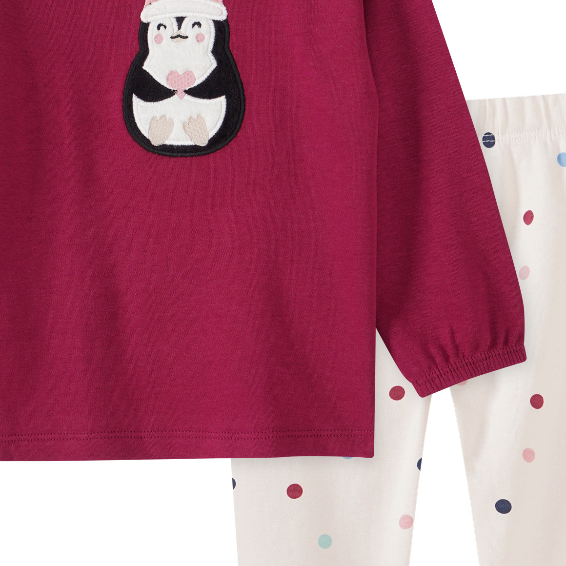 Baby Schlafanzug mit Pinguin-Applikation
