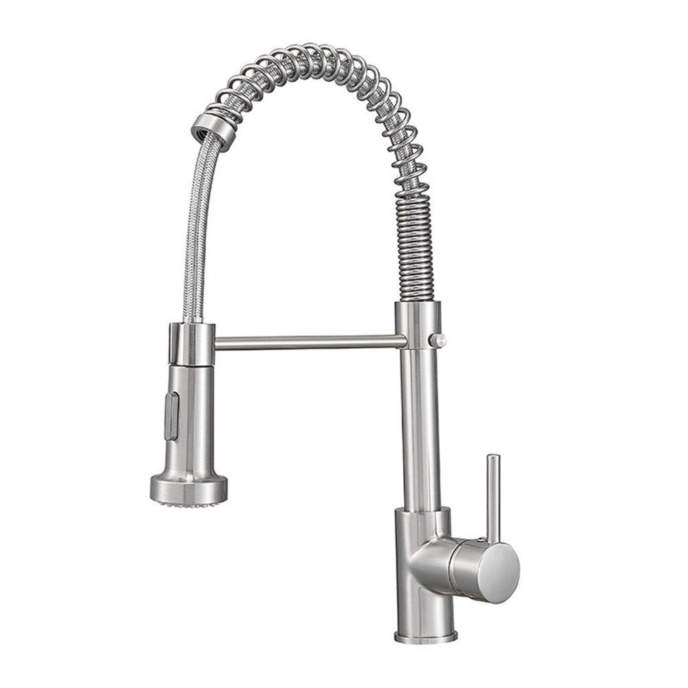 XIIW Waschtischarmatur Niederdruck Armatur Küche Küchenarmatur mit 3 anschlüsse (Niederdruckarmaturen Mischbatterie Wasserhahn 360° Schwenkbar Spültischarmatur mit Brause 3/8 Zoll Norm-Anschluss)