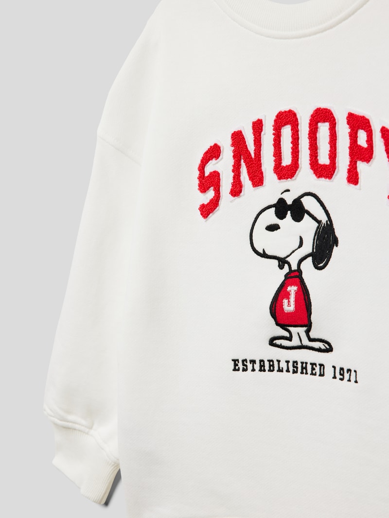 Sweatshirt mit Label-Stitching Modell 'cool' in weiß