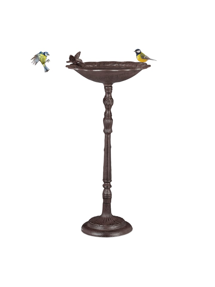 relaxdays Vogeltränke Garten in Braun günstig kaufen onesize