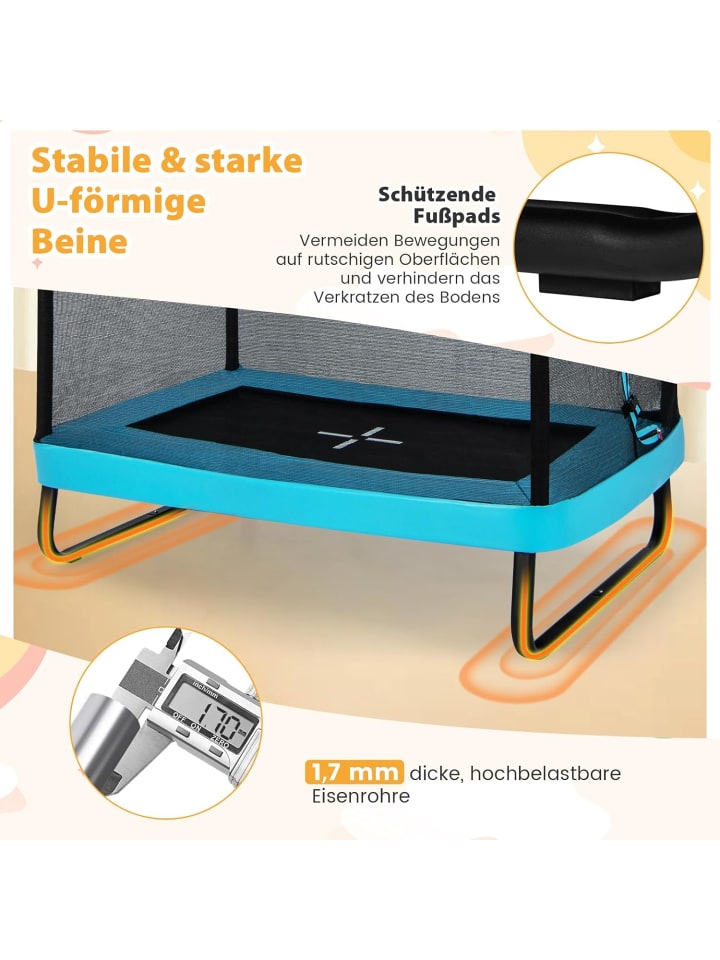 COSTWAY 2 in 1 Trampolin in Blau günstig kaufen 210 cm