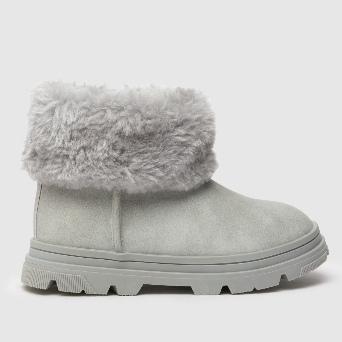 Dívčí batolecí kozačky schuh šedé barvy s třešňovou kožešinou a manžetou