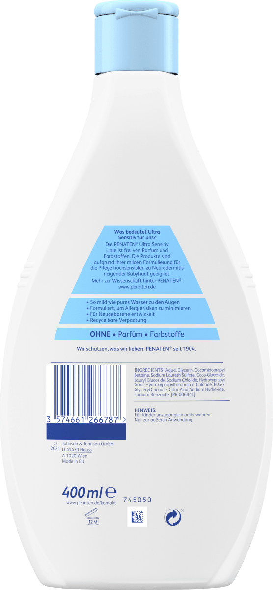 Baby Badezusatz Bad & Shampoo ultra sensitiv, 400 ml