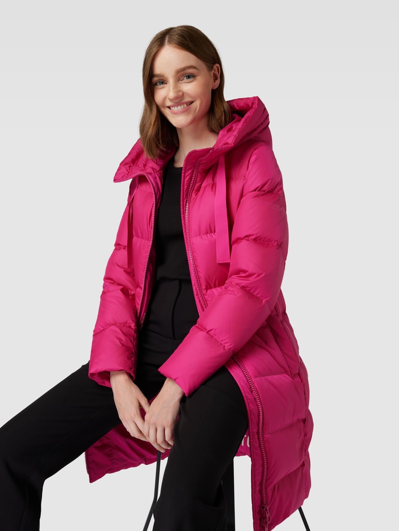 Daunenmantel mit Kapuze in pink
