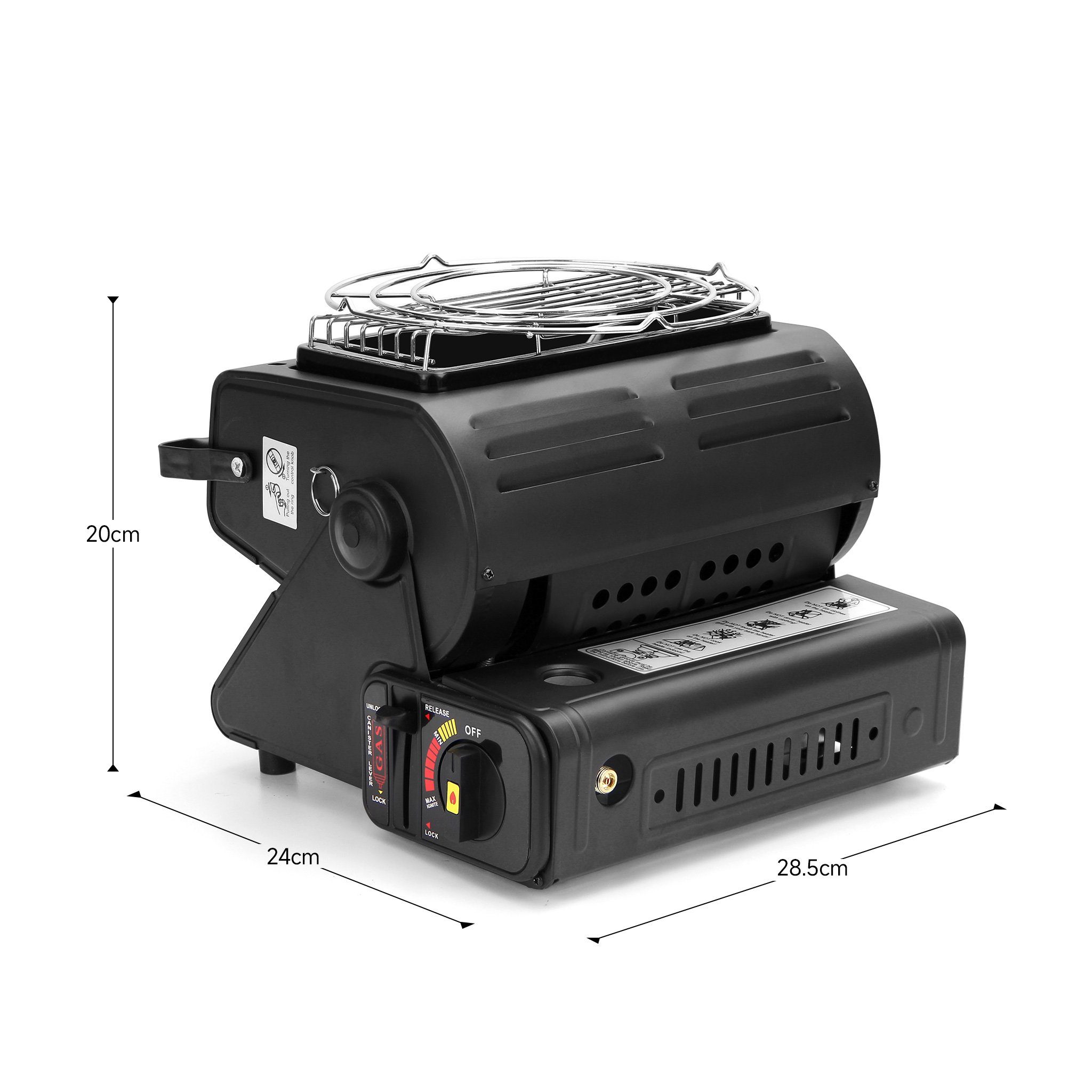 HOMELUX Heizstrahler 1700W 2in1 Tragbare Gasheizung, Gasheizung für innenräume Outdoor, 1700 W, Gasheizer, Gasheizung Camping, Heizung Ohne Strom, Gasheizstrahler