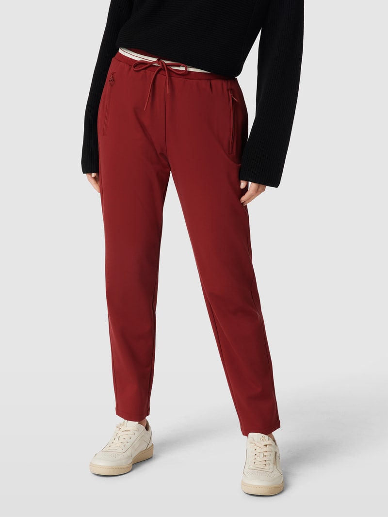 Sweatpants mit Kontraststreifen in bordeaux rot