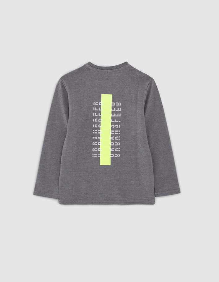 T-shirt gris détail poche floquée garçon