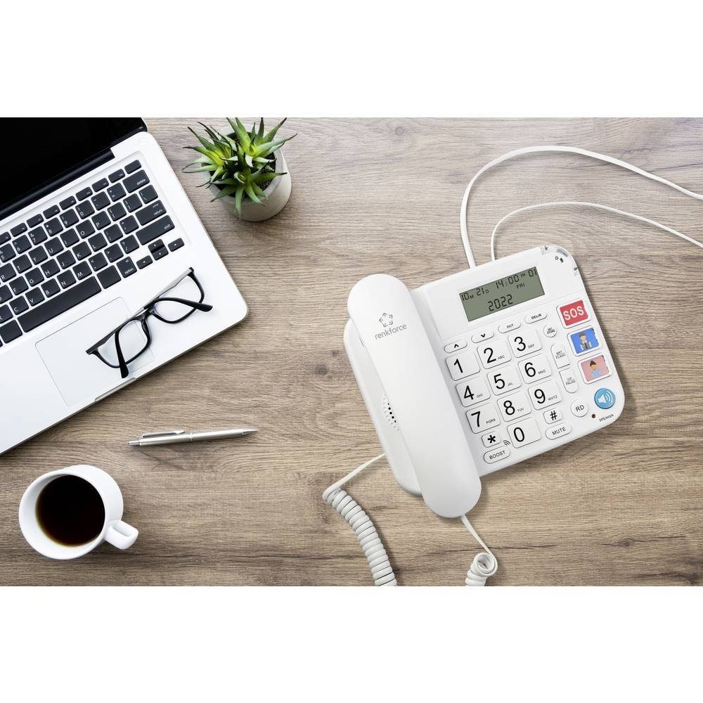 Renkforce Telefon mit Anruferanzeige Kabelgebundenes Telefon (Freisprechen)
