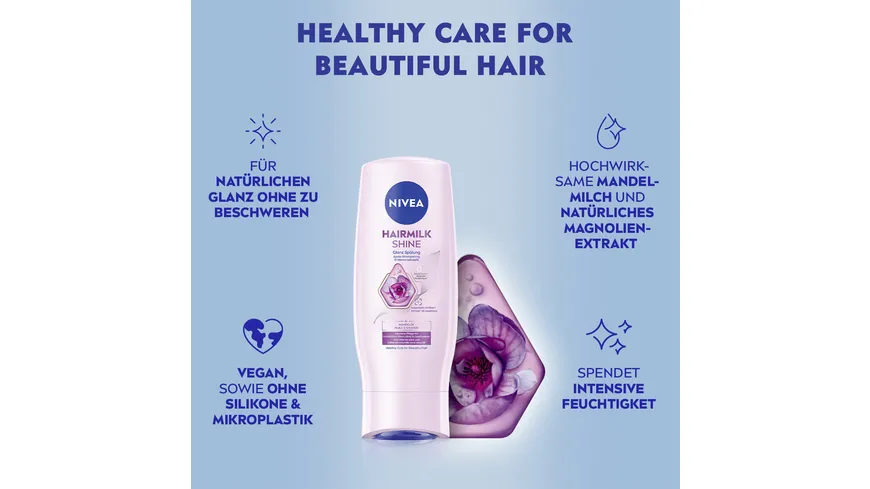 NIVEA Haarmilch Natürlicher Glanz Spülung mit Mandelmilch 200 ml