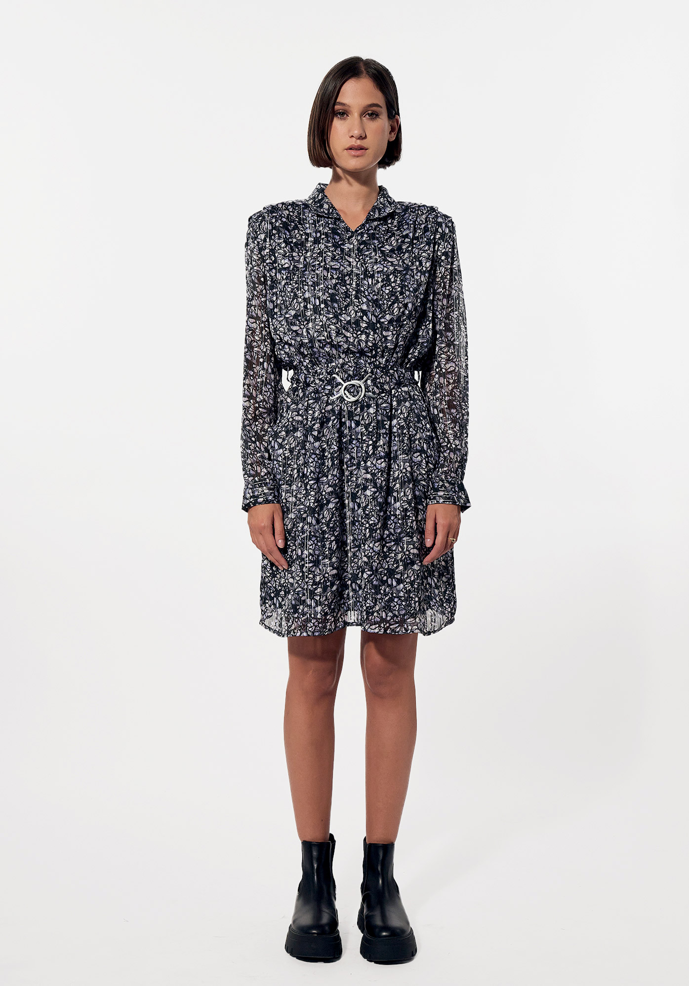 VOGUE  Robe bleue fleurie Femme en 100% polyester recyclé