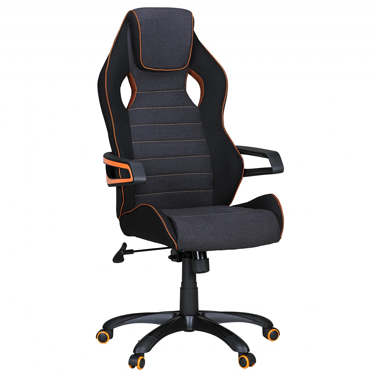 Amstyle Valentino Racing Chefsessel Orange-Line schwarz grau