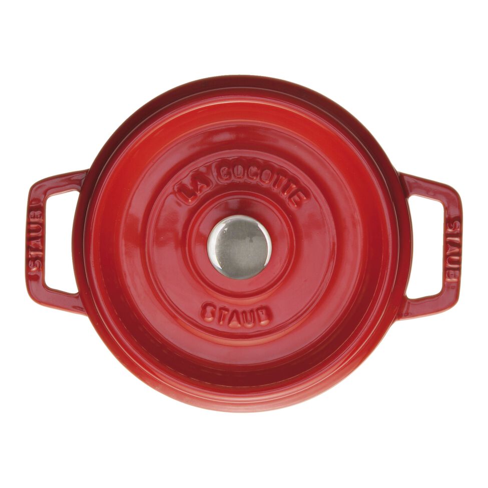 Cocotte 18 cm, rund, Kirsch-Rot, Gusseisen