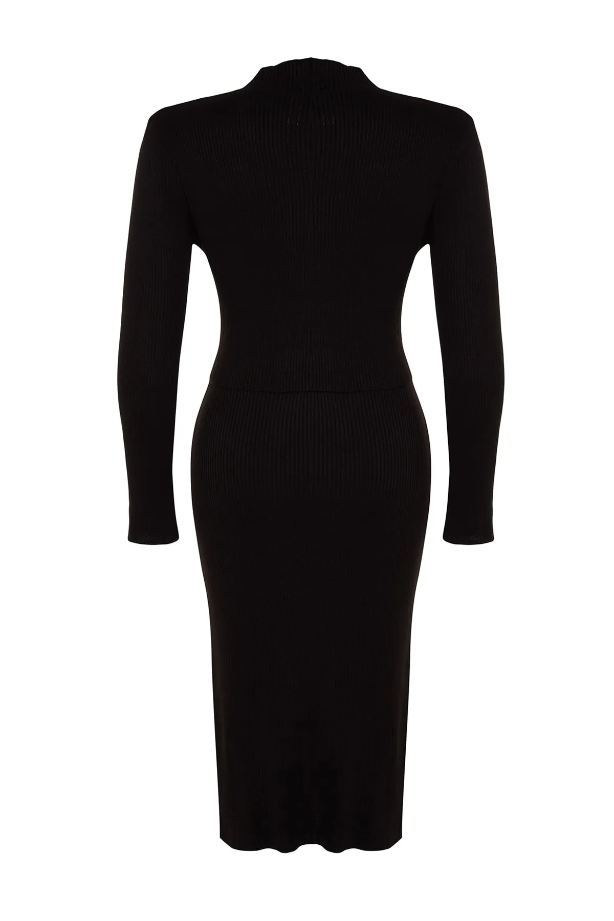 Trendyol Curve  Schwarzes Strickoberteil und -unterteil-Set mit Steindetail TBBAW24CP00000