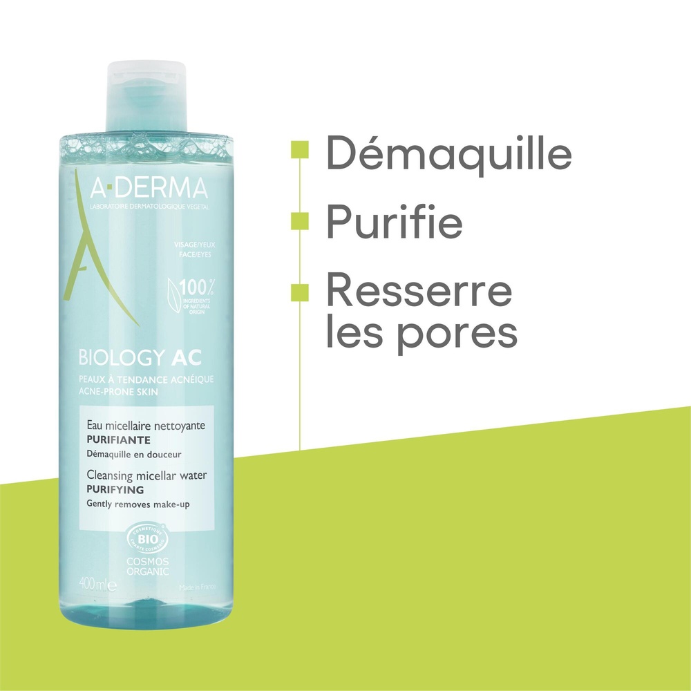 A-Derma Biology AC Eau micellaire purifiante bio  400 ml Eau micellaire