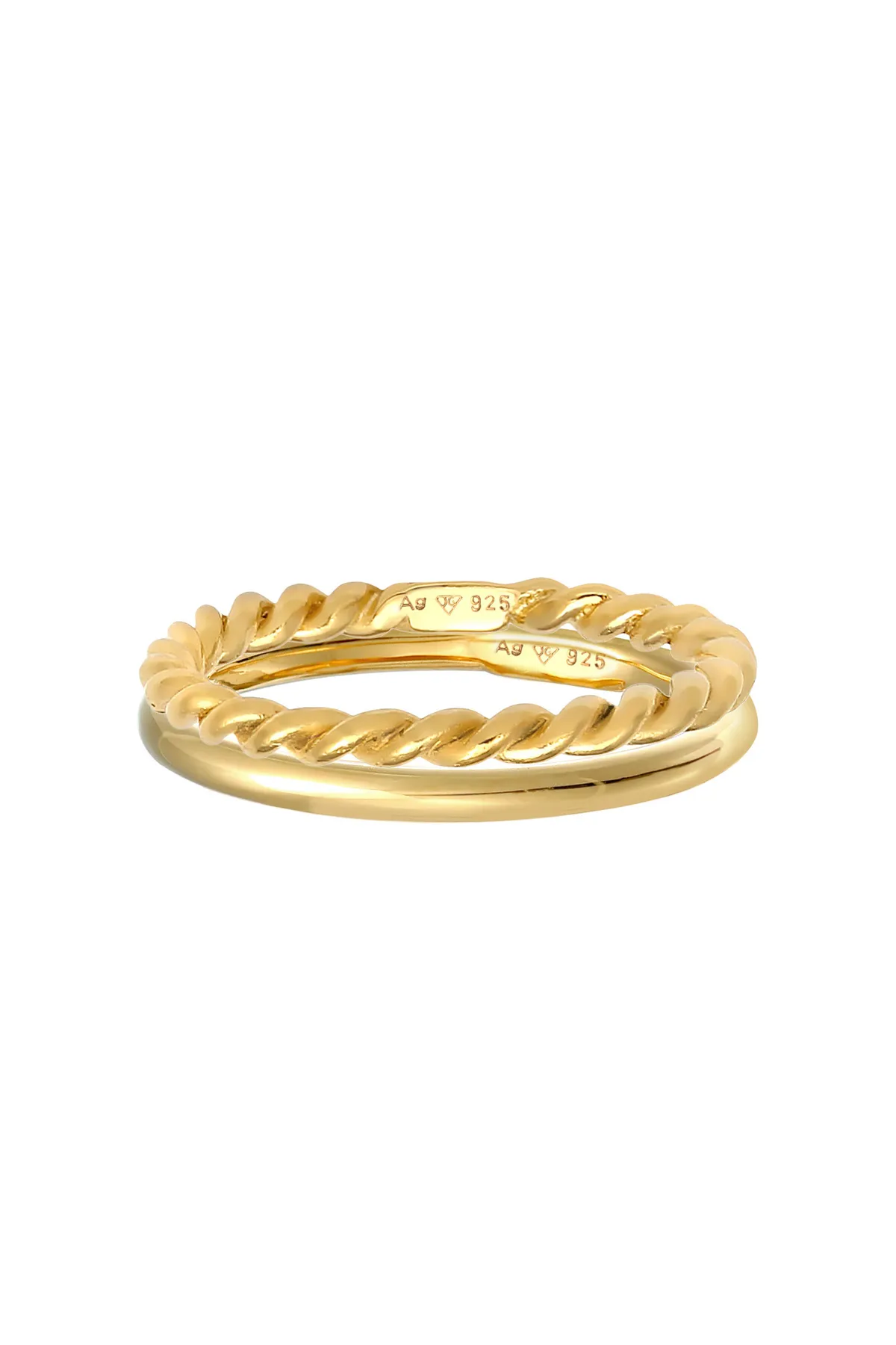 ELLI  Ring Basic Twisted 2er Set 925 Silber