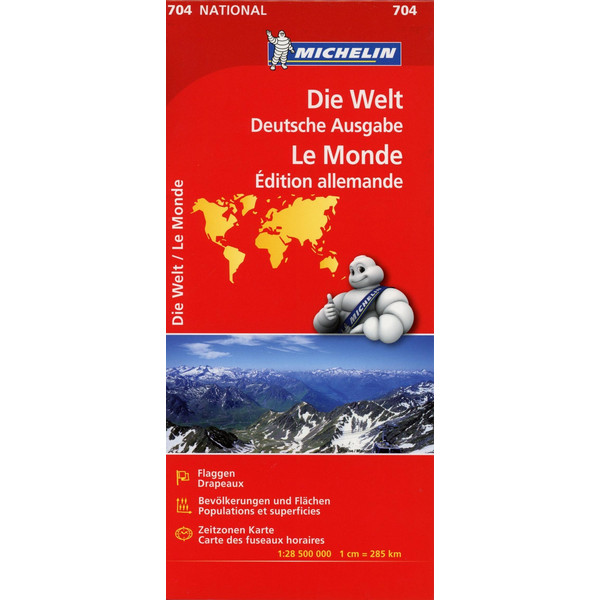 Die Welt 1 : 28 500 000 - Straßenkarte