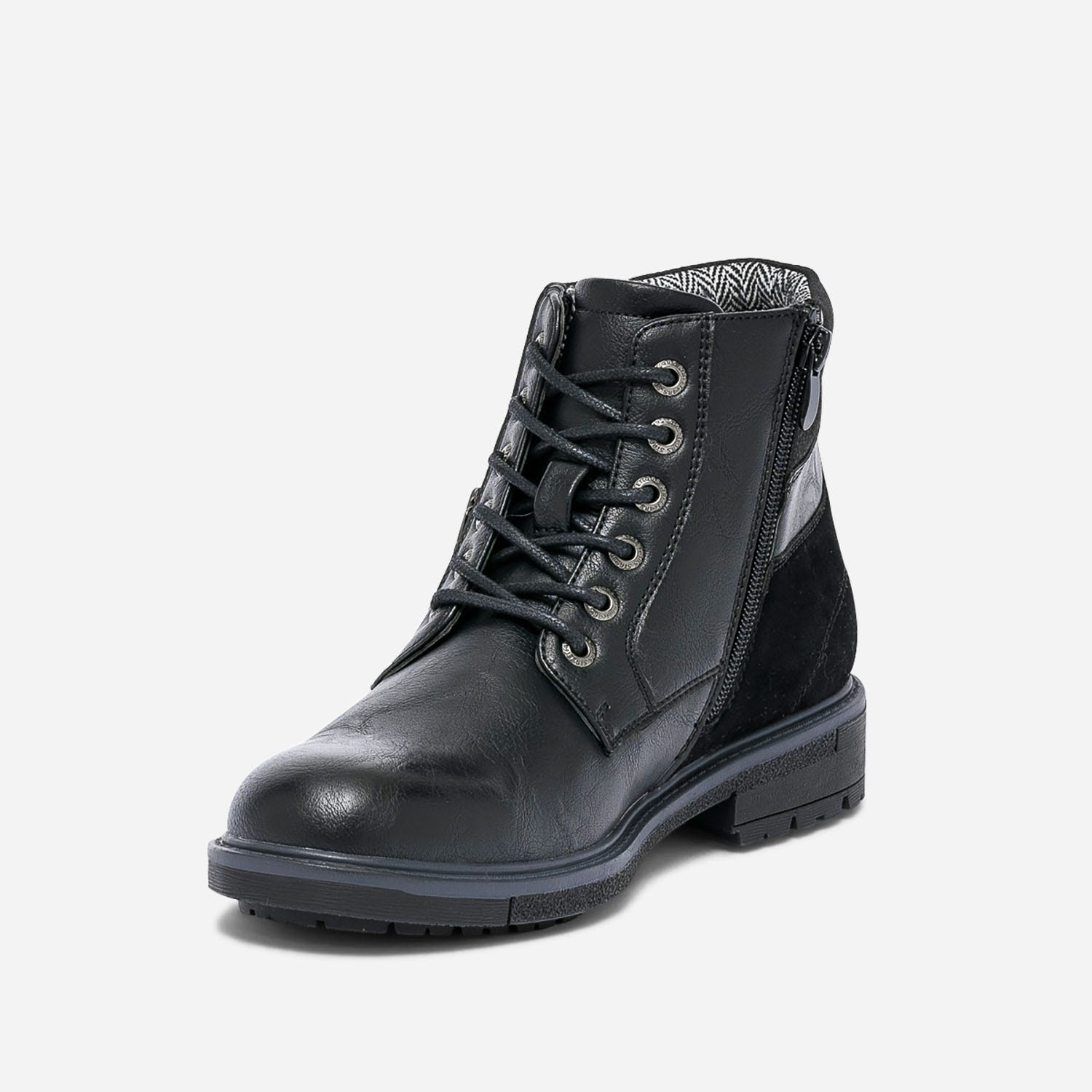 Boots à lacet noir avec zip