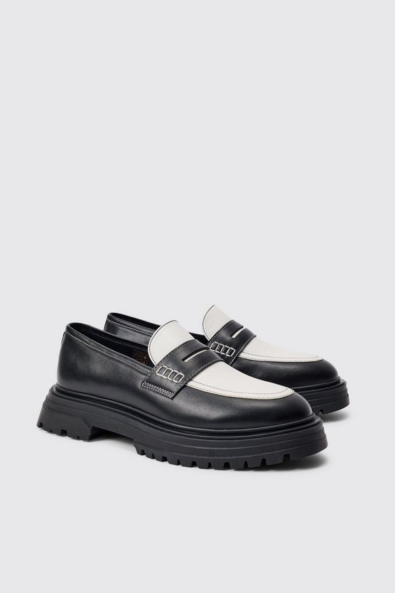 Schwarzer PU-Loafer