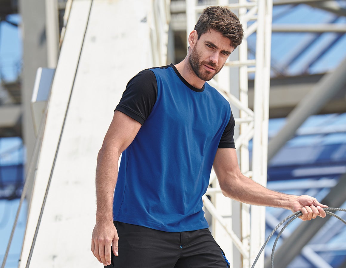 e.s. T-Shirt cotton stretch bicolor