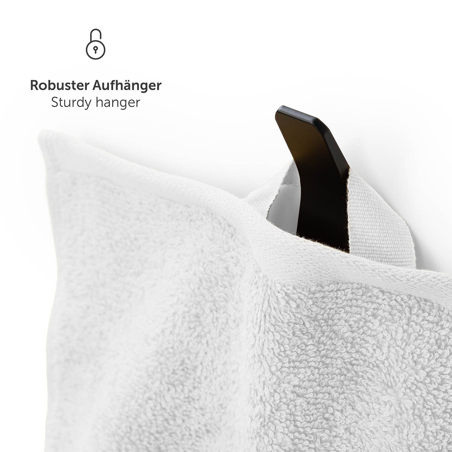 Blumtal Waschhandschuh 10er Set Frottee Waschlappen 15x20 cm - weich und saugstark (Set, 10tlg), mit modischer Bordüre und praktischer Aufhängeschlaufe, 100% Baumwolle