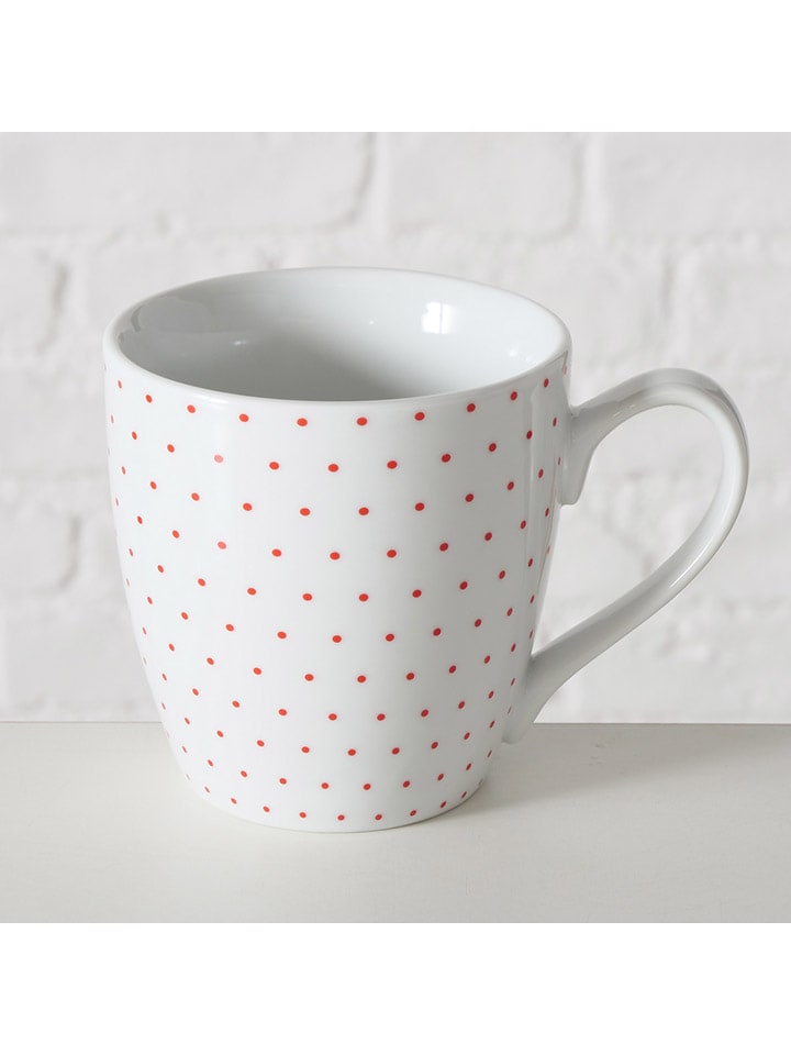 Boltze 2er-Set: Jumbotassen in Weiß/ Rot - 480 ml günstig kaufen onesize