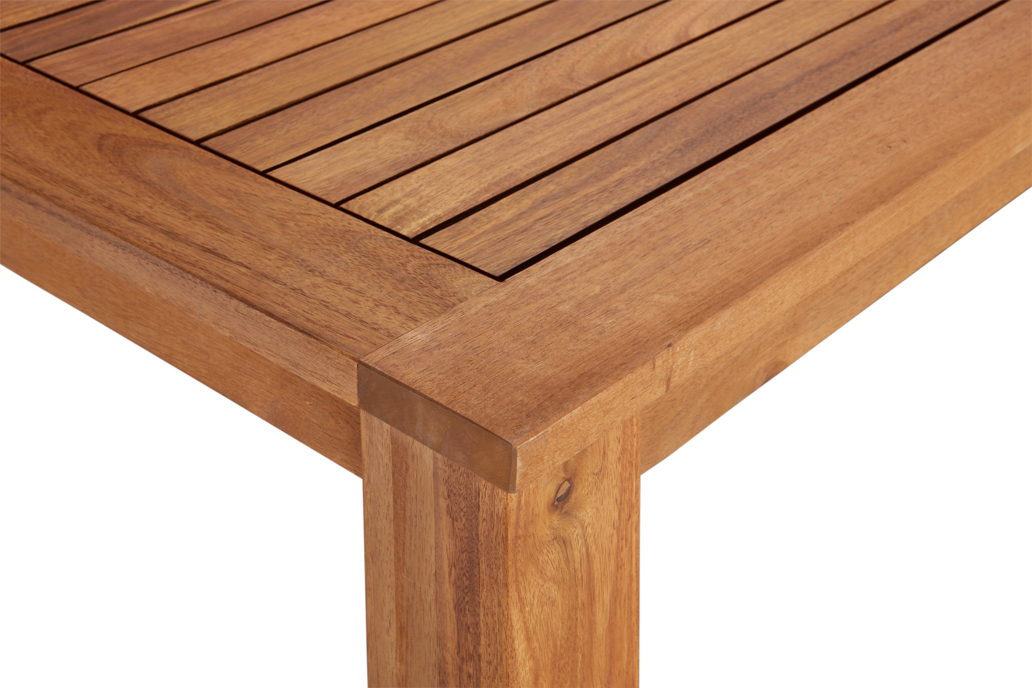 MERXX Garten-Essgruppe Toskana, (13-tlg), 6 Sessel, Tisch 185x90cm, Polyrattan/Akazie