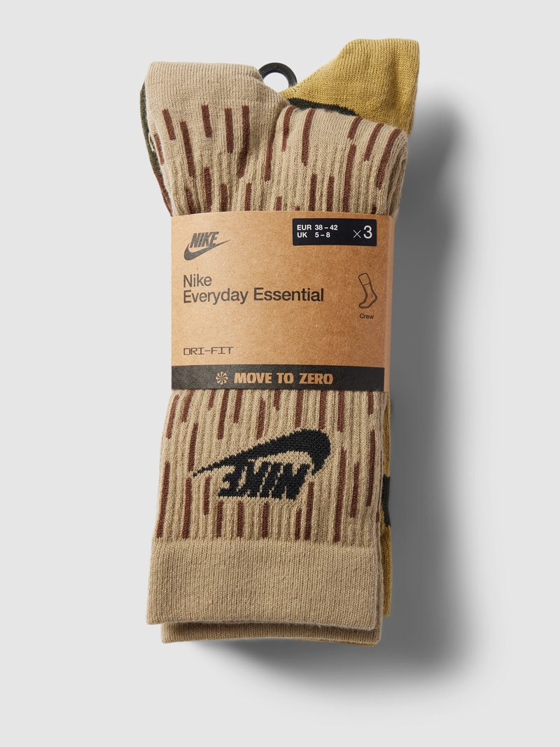 Socken mit Allover-Muster Modell 'EVERYDAY' im 3er-Pack in beige