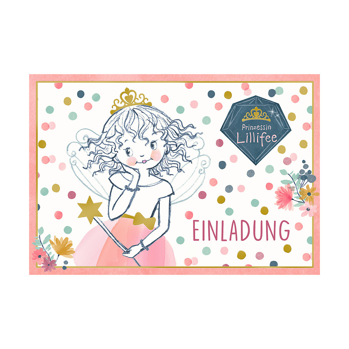 Einladungskarten Prinzessin Lillifee, 10 Stück inkl. Umschlag