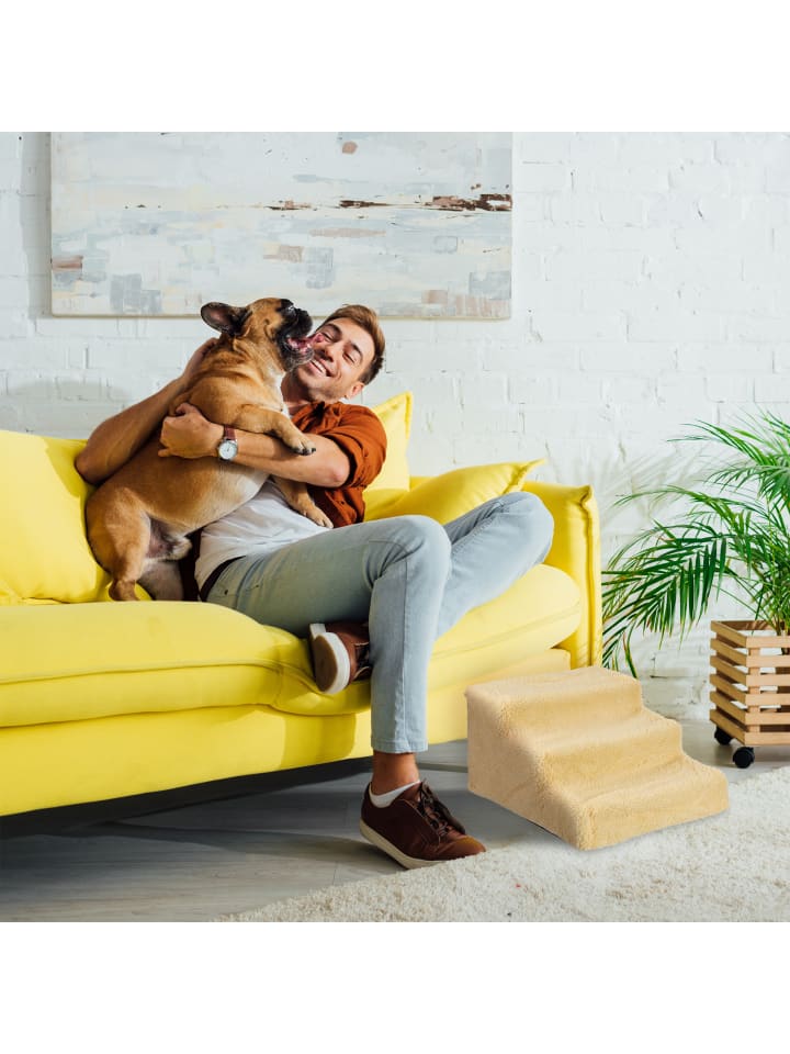 relaxdays Hundetreppe in Beige - (B)35x (H)30 x (T)45 cm günstig kaufen onesize