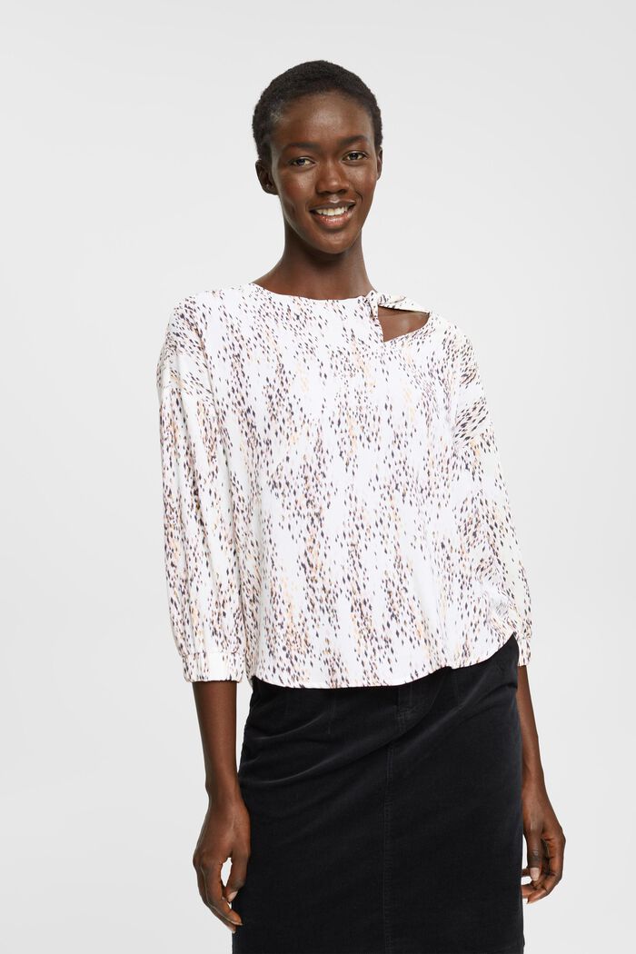 Gemusterte Bluse mit Cut-Out-Detail