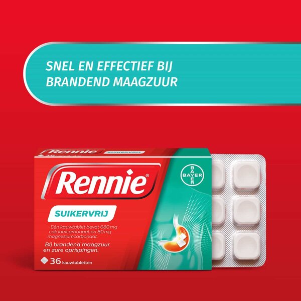 Rennie sokerittomat purutabletit lääke - 36 kpl
