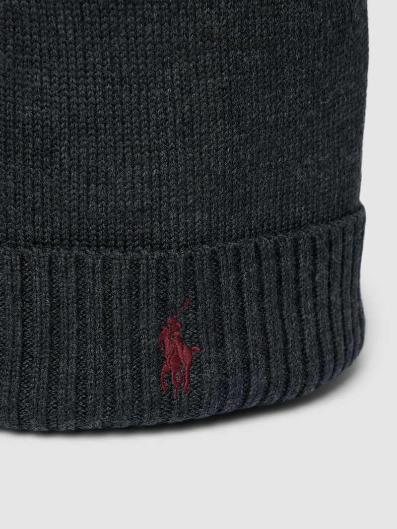 Beanie mit Label-Stitching in anthrazit