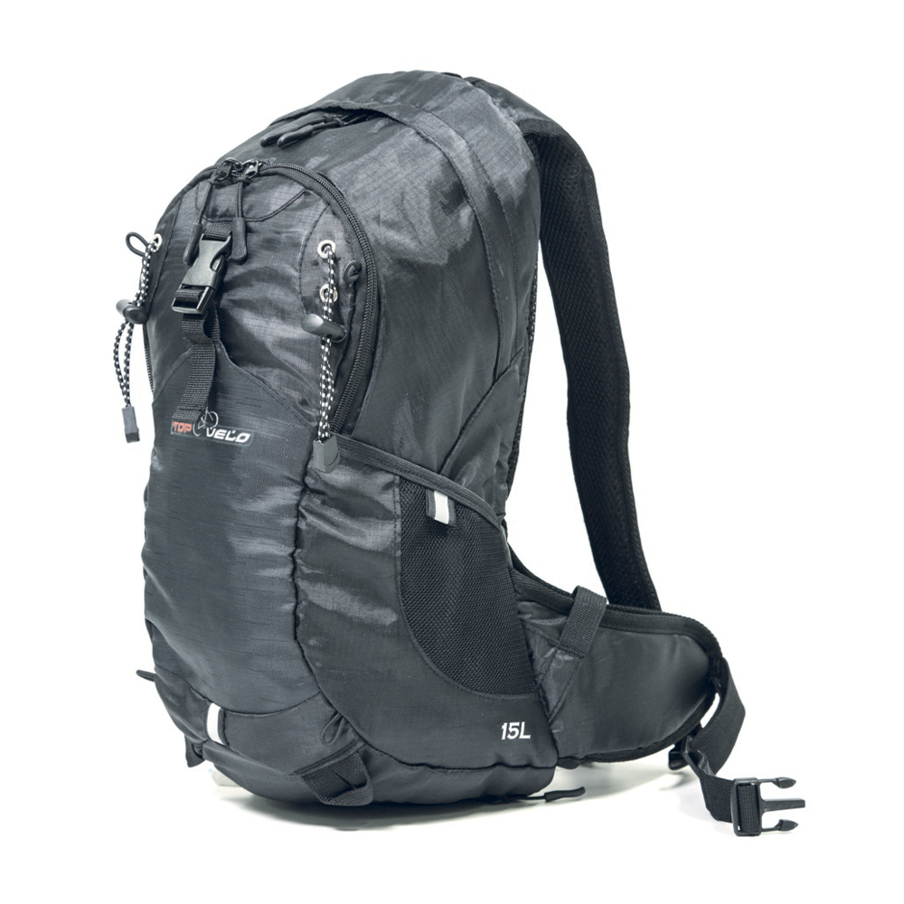 TOP VELO Fahrrad Sport Trekking Rucksack wasserabweisend inkl. Helmnetz   Regenschutzhülle   SOS Pfeife